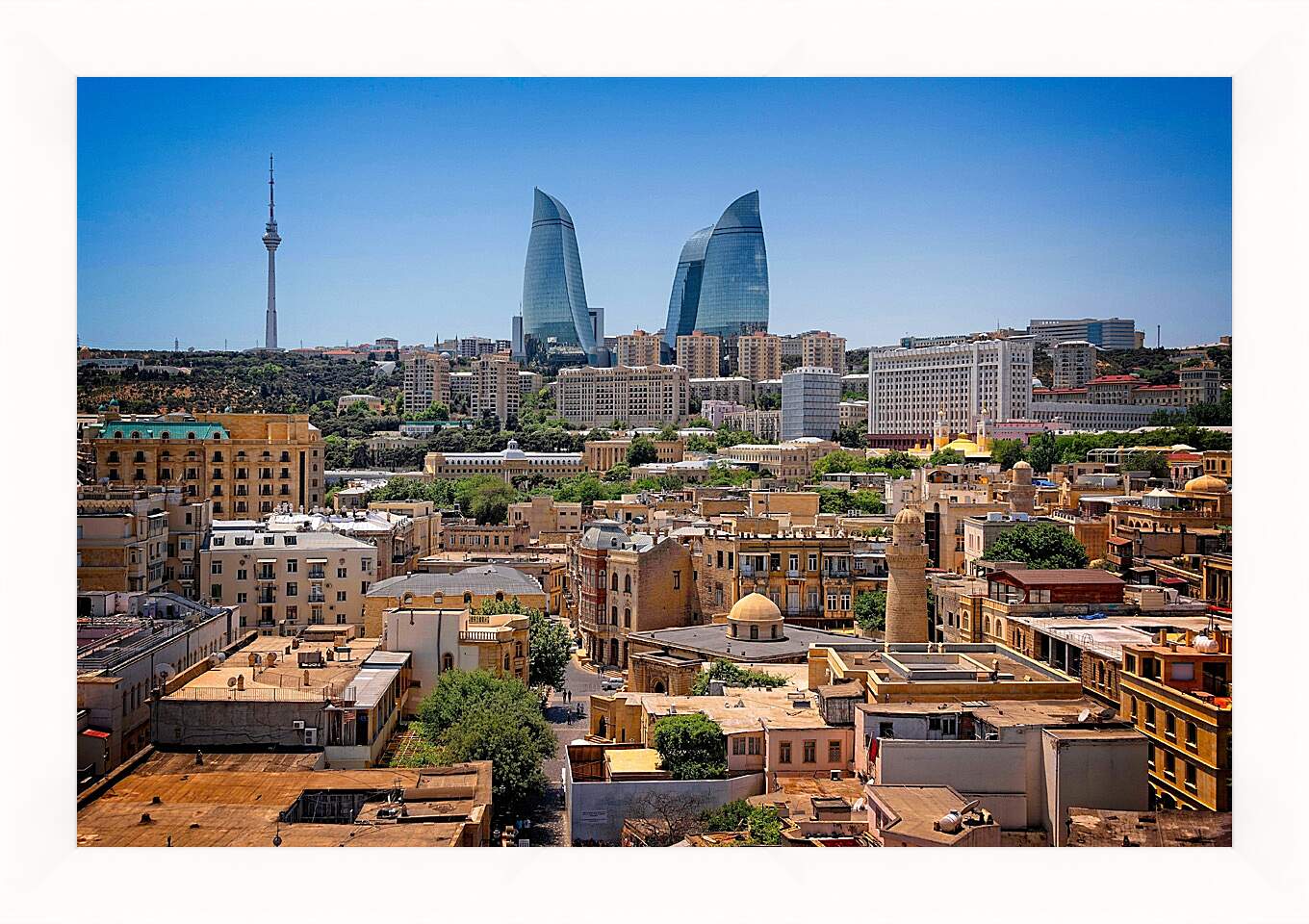 Картина в раме - Баку. Высотки.