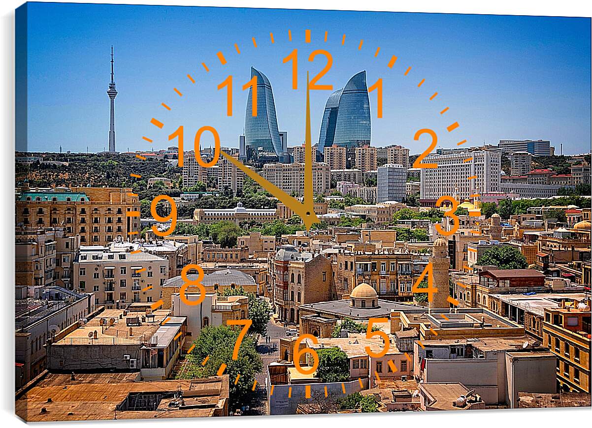 Часы картина - Баку. Высотки.