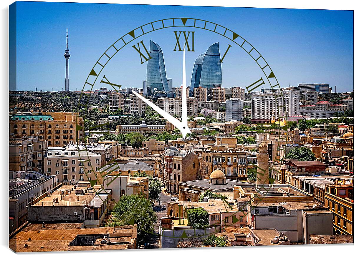 Часы картина - Баку. Высотки.
