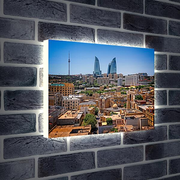 Лайтбокс световая панель - Баку. Высотки.