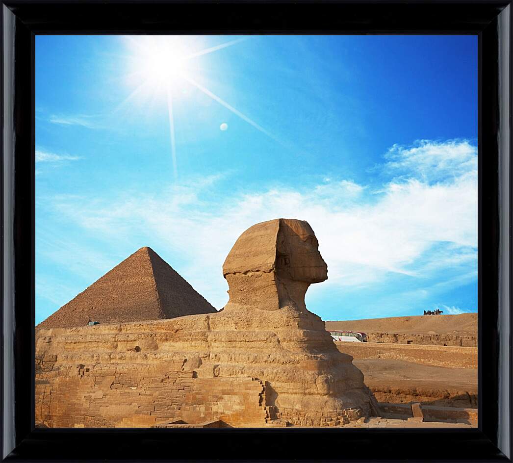 Картина в раме - Сфинкс под Египетским солнцем