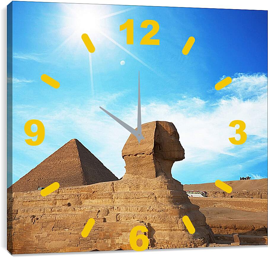 Часы картина - Сфинкс под Египетским солнцем