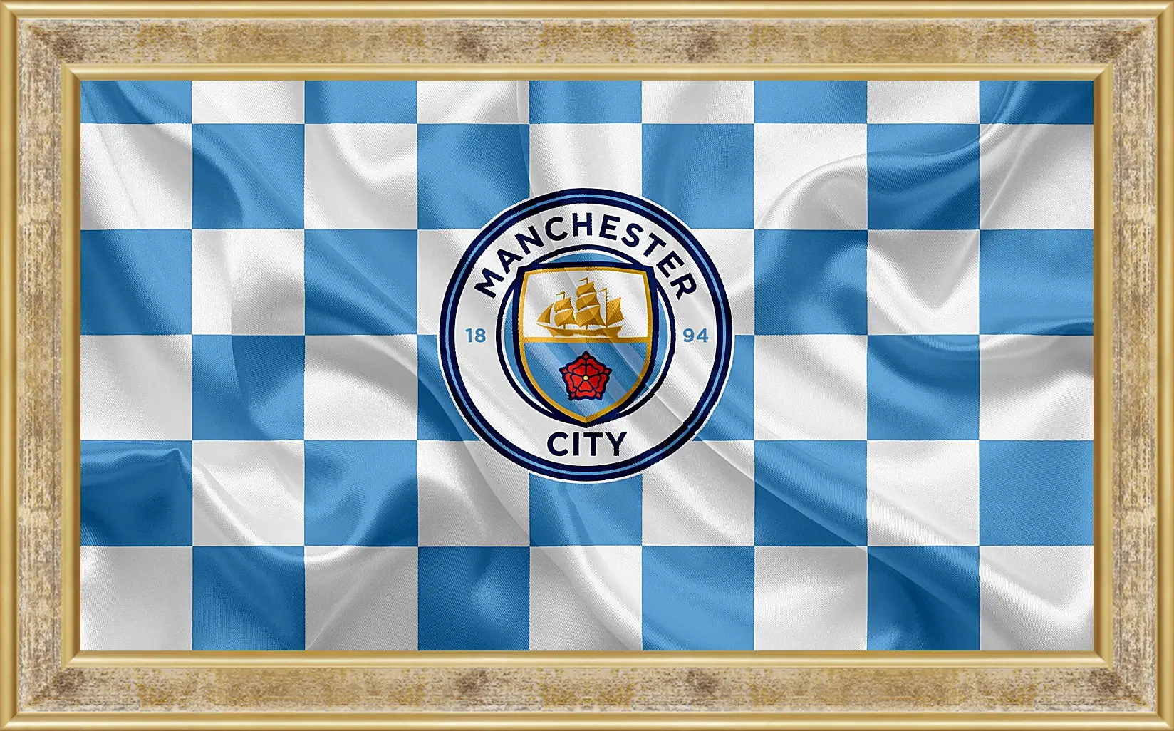 Картина в раме - Эмблема Манчестер Сити. Manchester City.