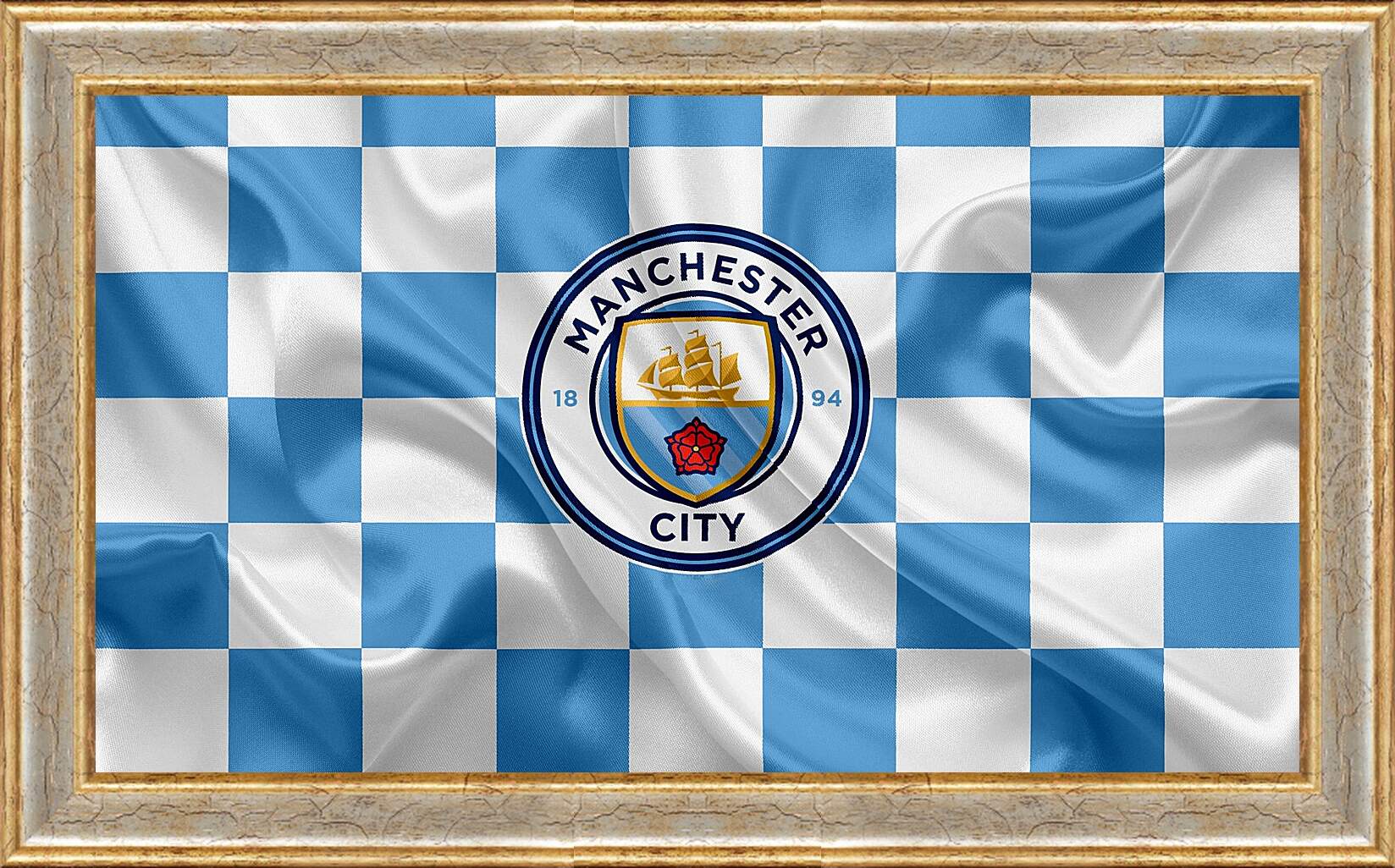 Картина в раме - Эмблема Манчестер Сити. Manchester City.