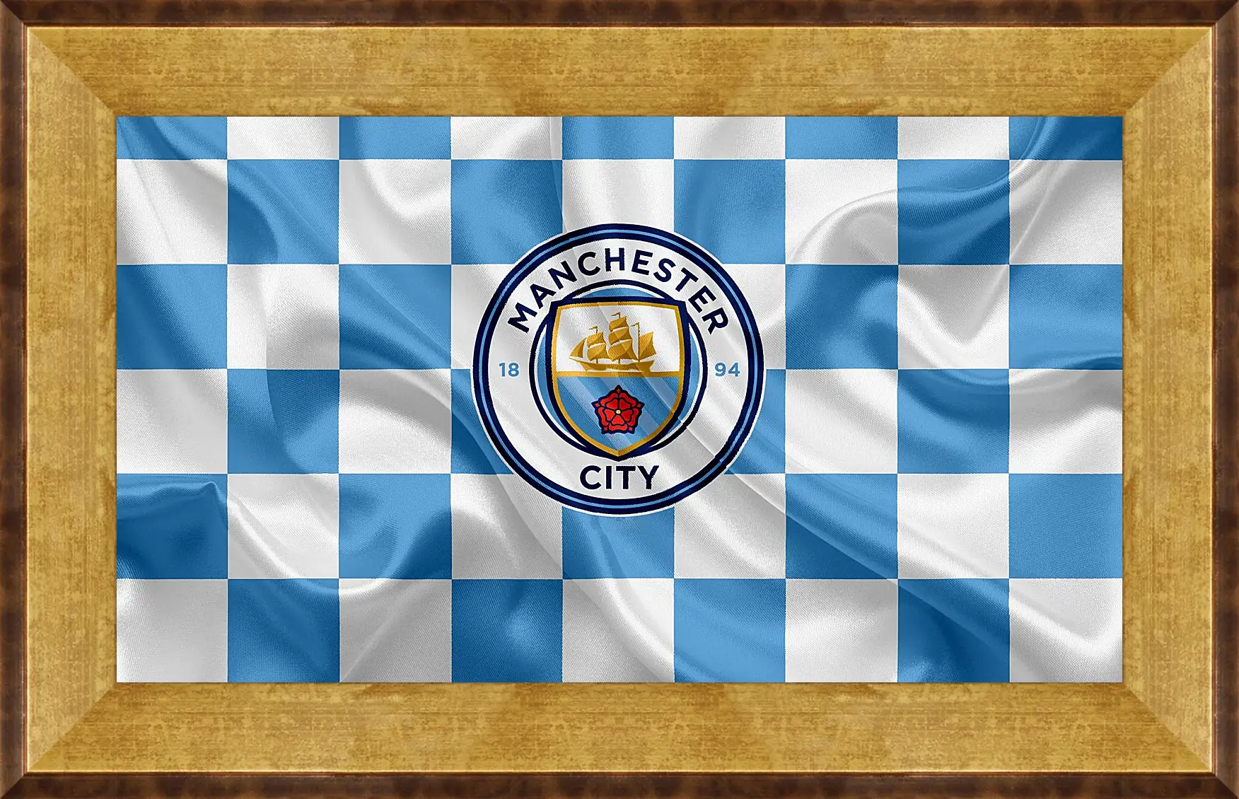 Картина в раме - Эмблема Манчестер Сити. Manchester City.