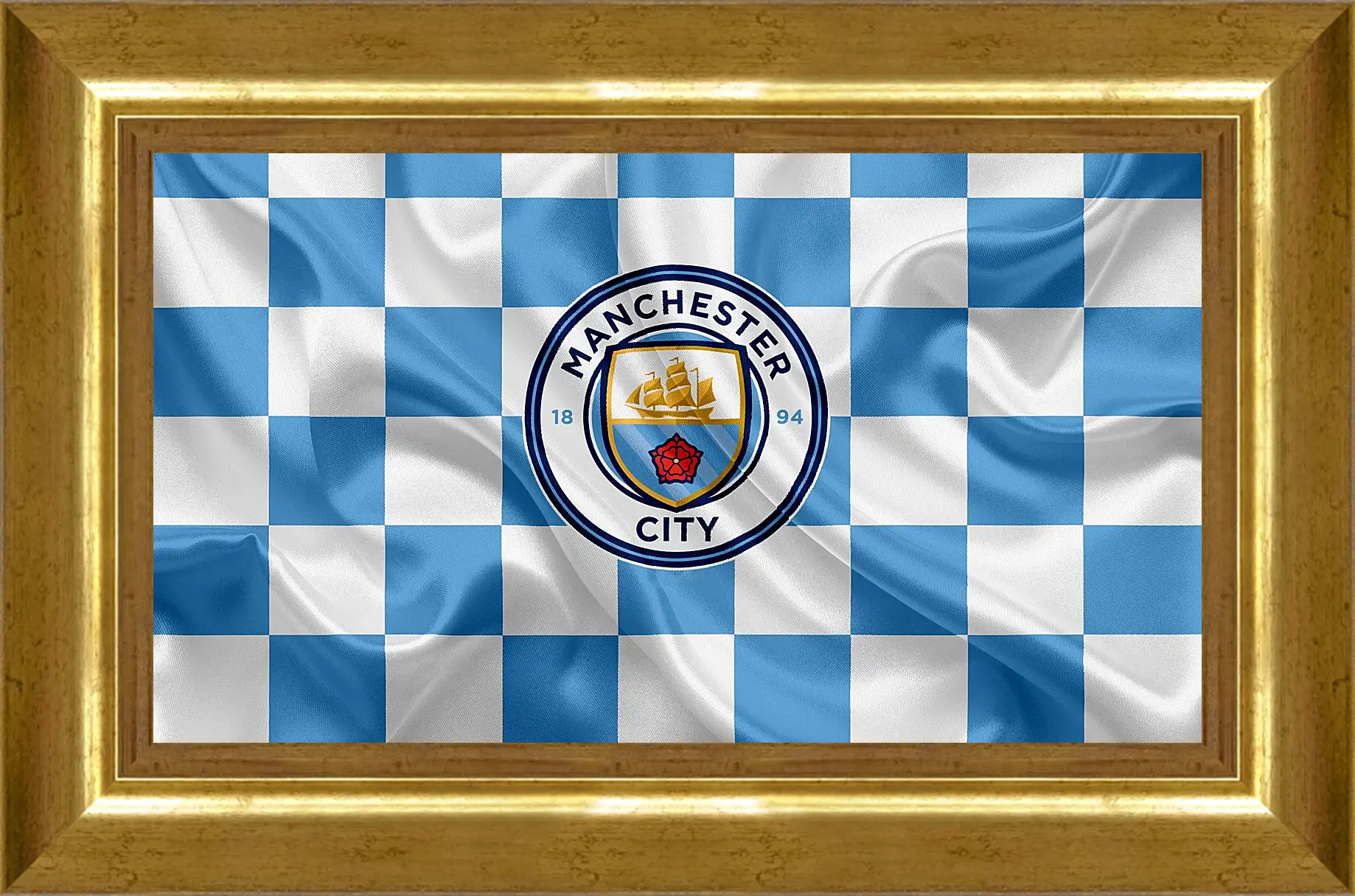 Картина в раме - Эмблема Манчестер Сити. Manchester City.