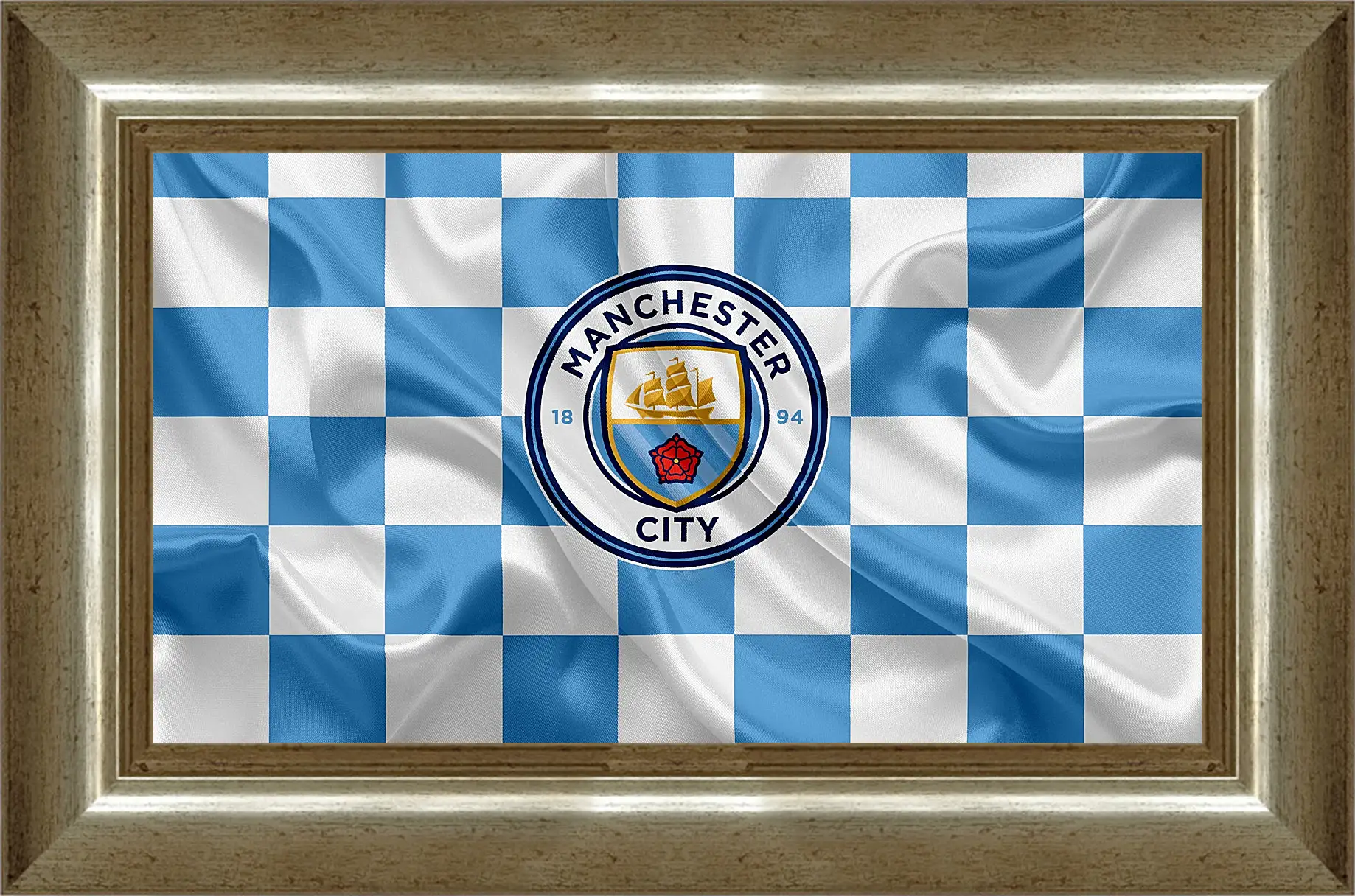 Картина в раме - Эмблема Манчестер Сити. Manchester City.