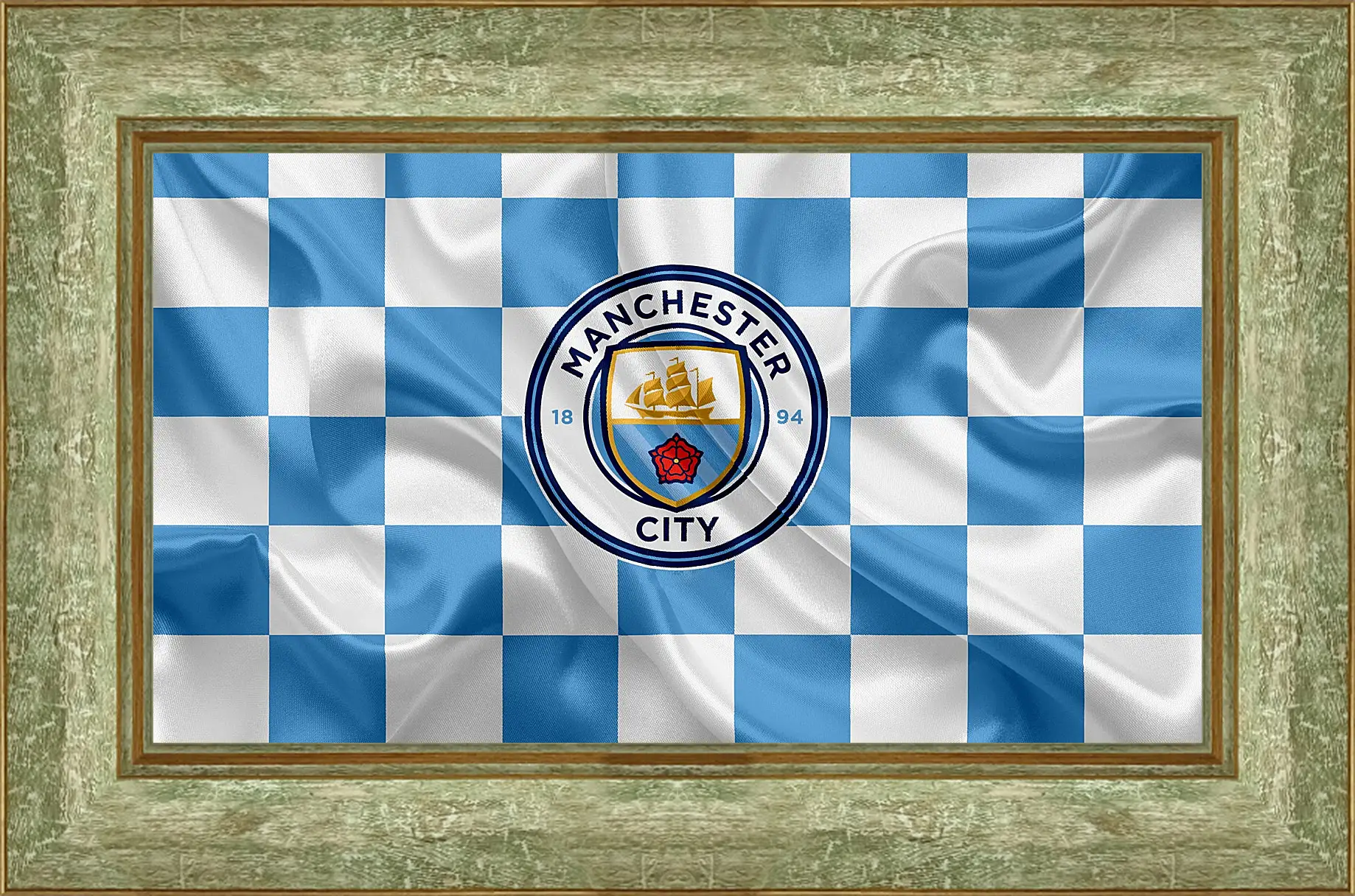 Картина в раме - Эмблема Манчестер Сити. Manchester City.