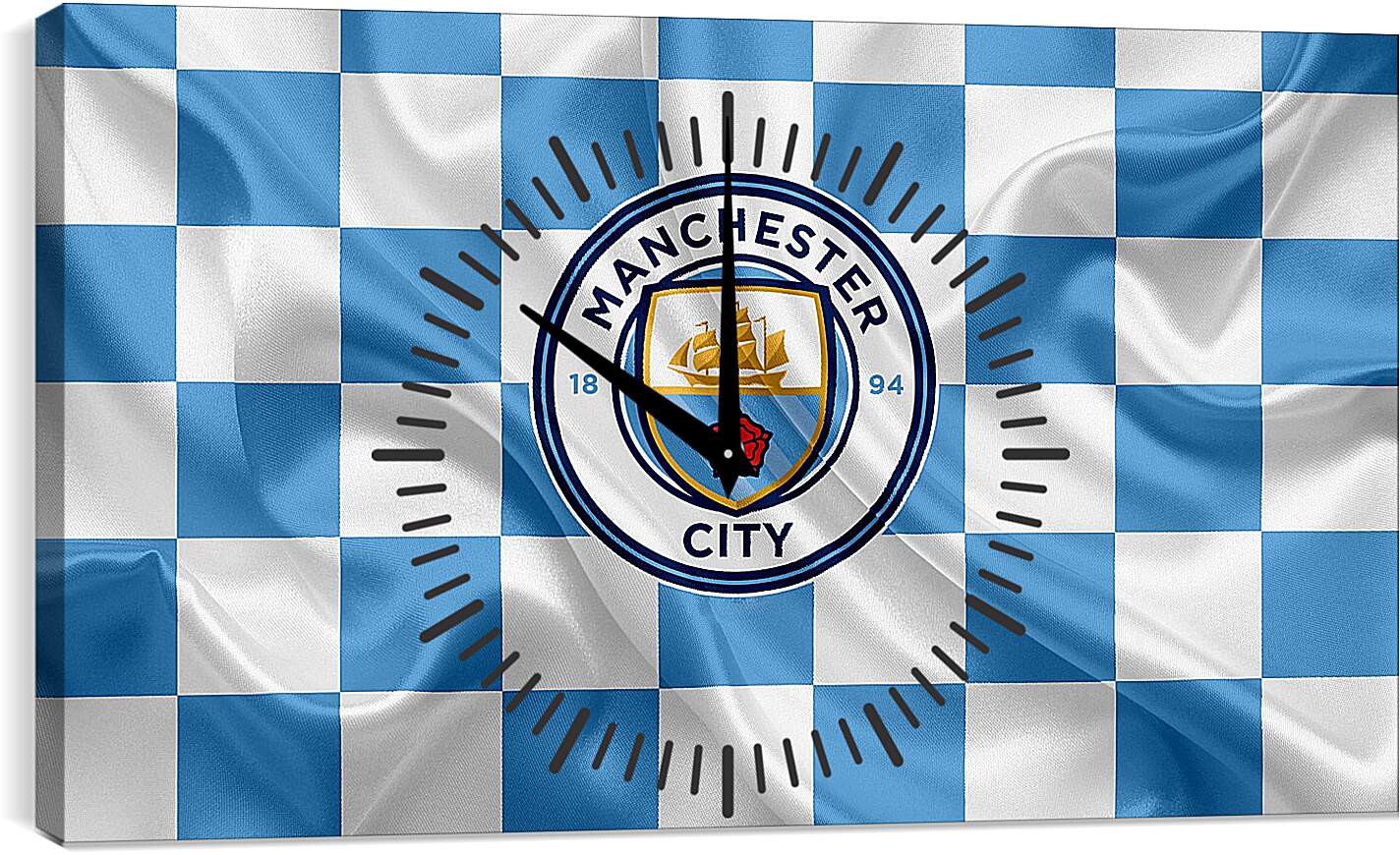 Часы картина - Эмблема Манчестер Сити. Manchester City.
