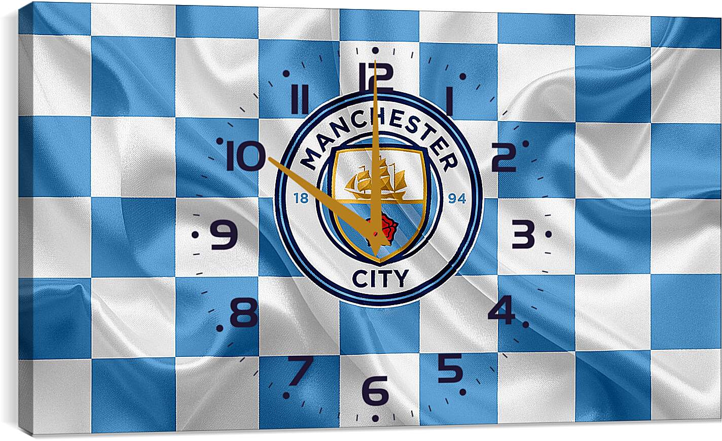 Часы картина - Эмблема Манчестер Сити. Manchester City.