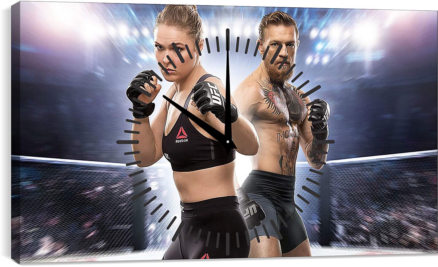 Часы картина - UFC. Ронда Роузи и Конор МакГрегор