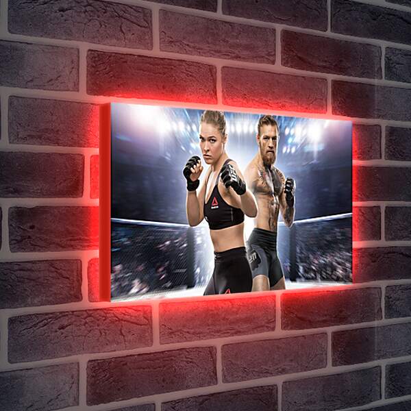 Лайтбокс световая панель - UFC. Ронда Роузи и Конор МакГрегор
