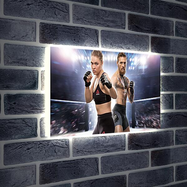 Лайтбокс световая панель - UFC. Ронда Роузи и Конор МакГрегор