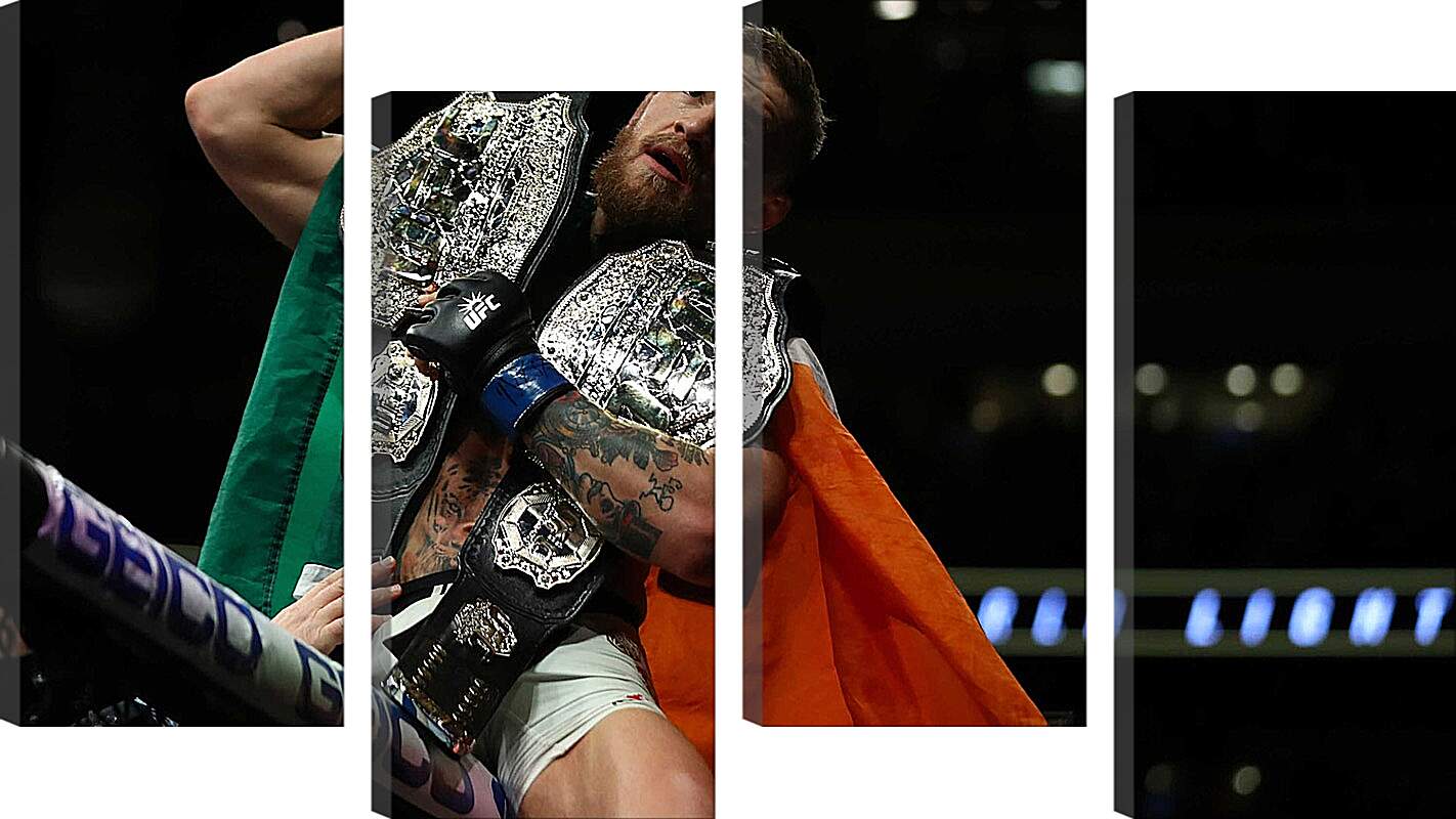 Модульная картина - UFC. MMA. Конор МакГрегор с поясами.