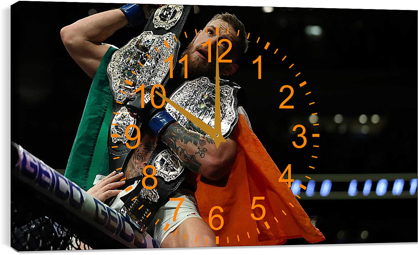 Часы картина - UFC. MMA. Конор МакГрегор с поясами.