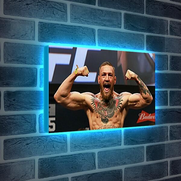 Лайтбокс световая панель - UFC. MMA. Конор МакГрегор демонстрирует мышцы.