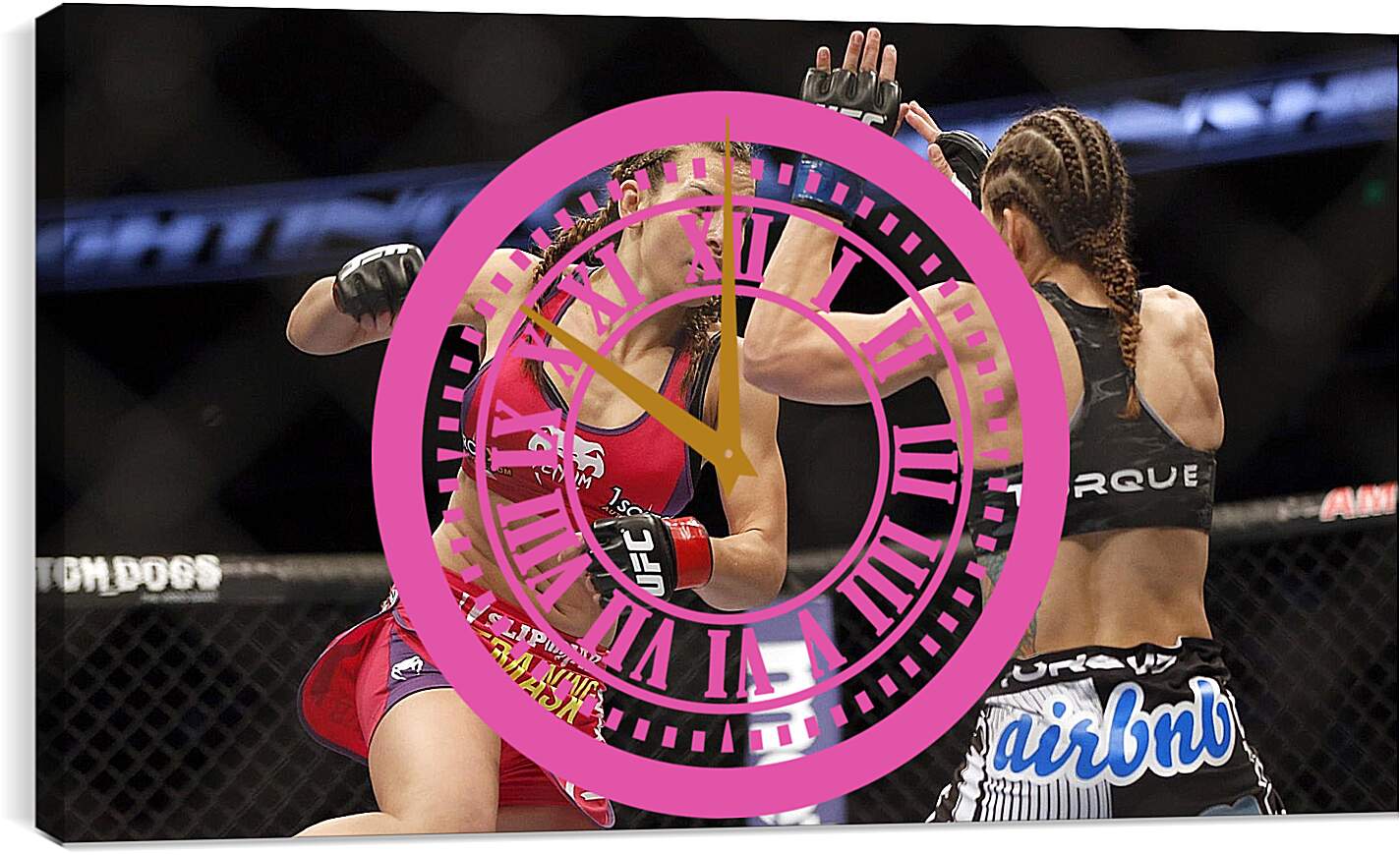 Часы картина - UFC. MMA. Бой. Девушки.