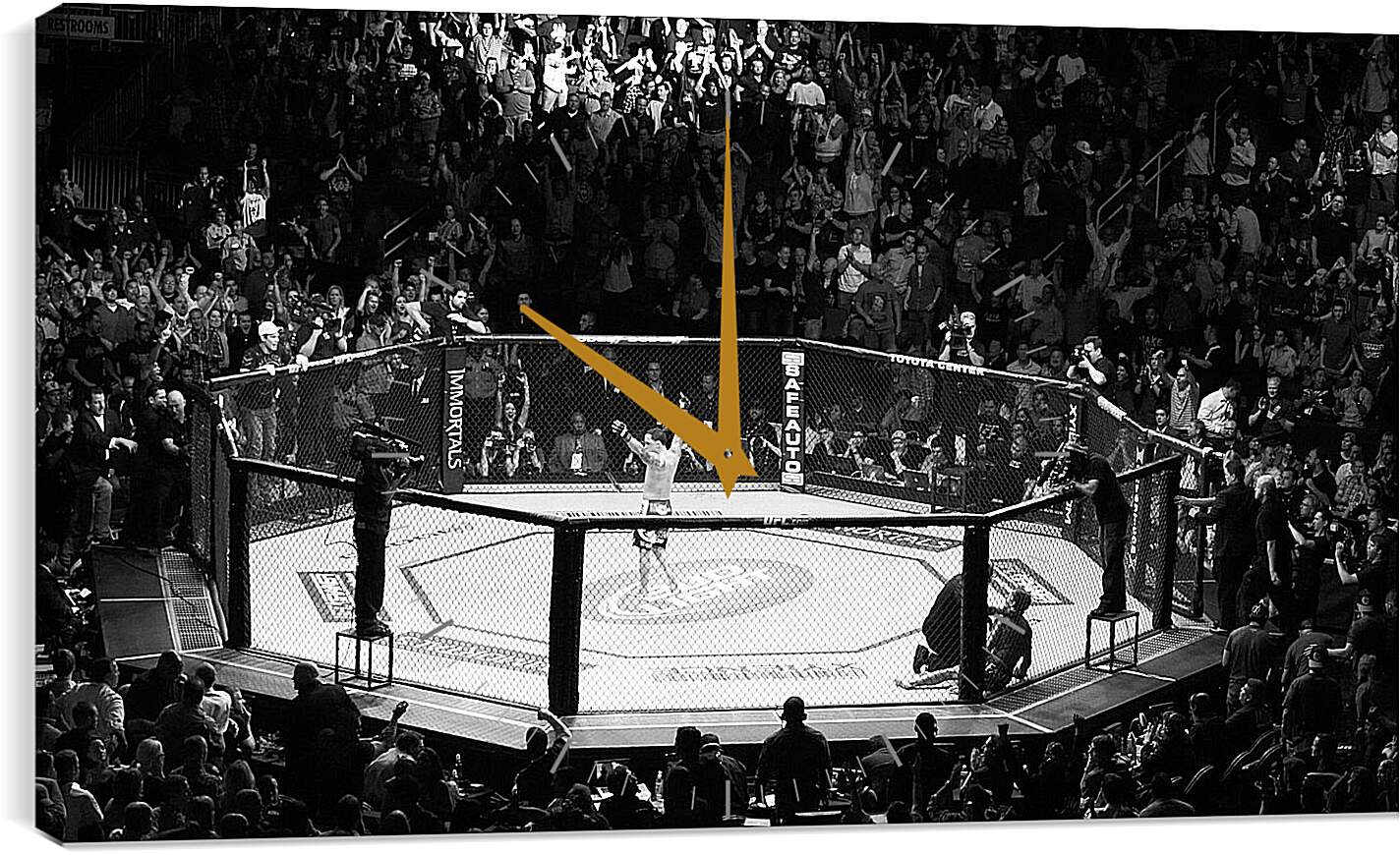 Часы картина - UFC. MMA. В центре восьмиугольника.