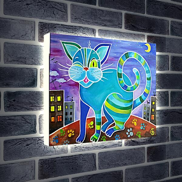 Лайтбокс световая панель - Кот который живет на крыше