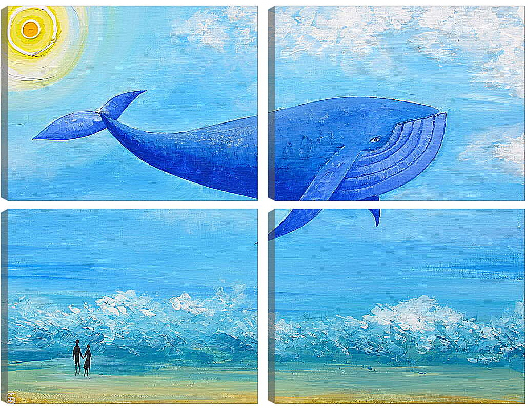 Модульная картина - Синий кит мечты
