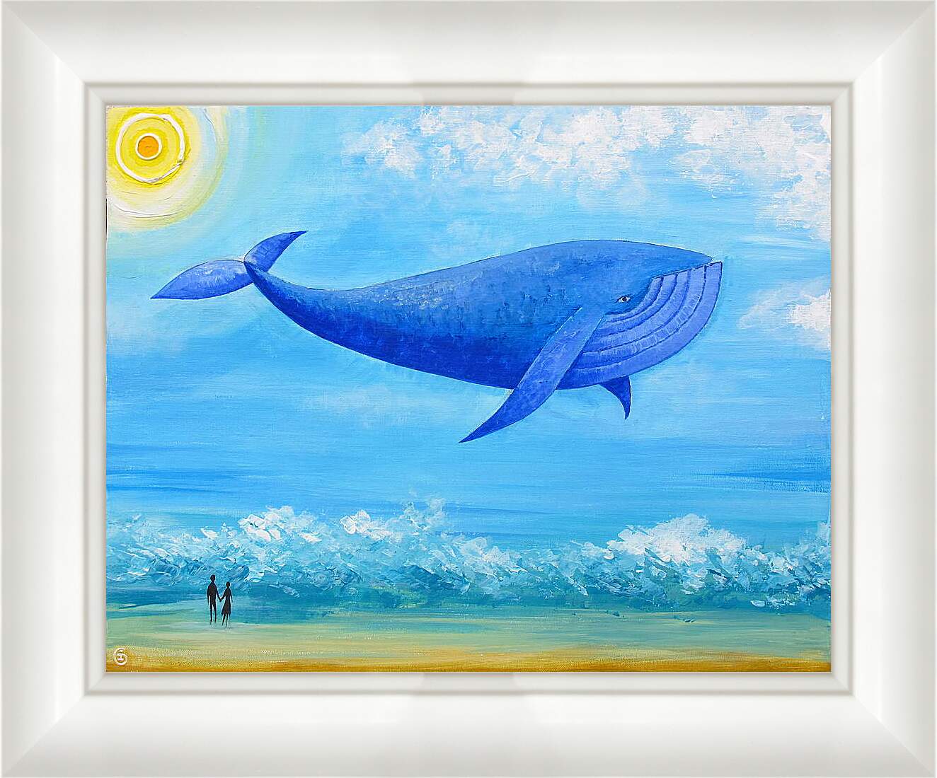 Картина в раме - Синий кит мечты