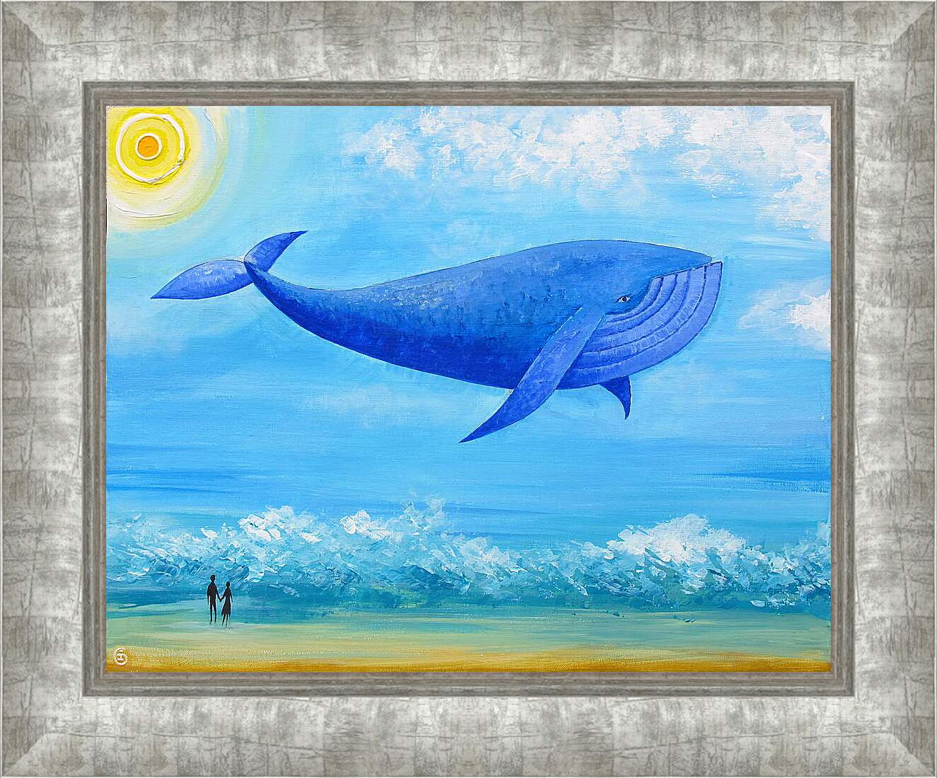 Картина в раме - Синий кит мечты