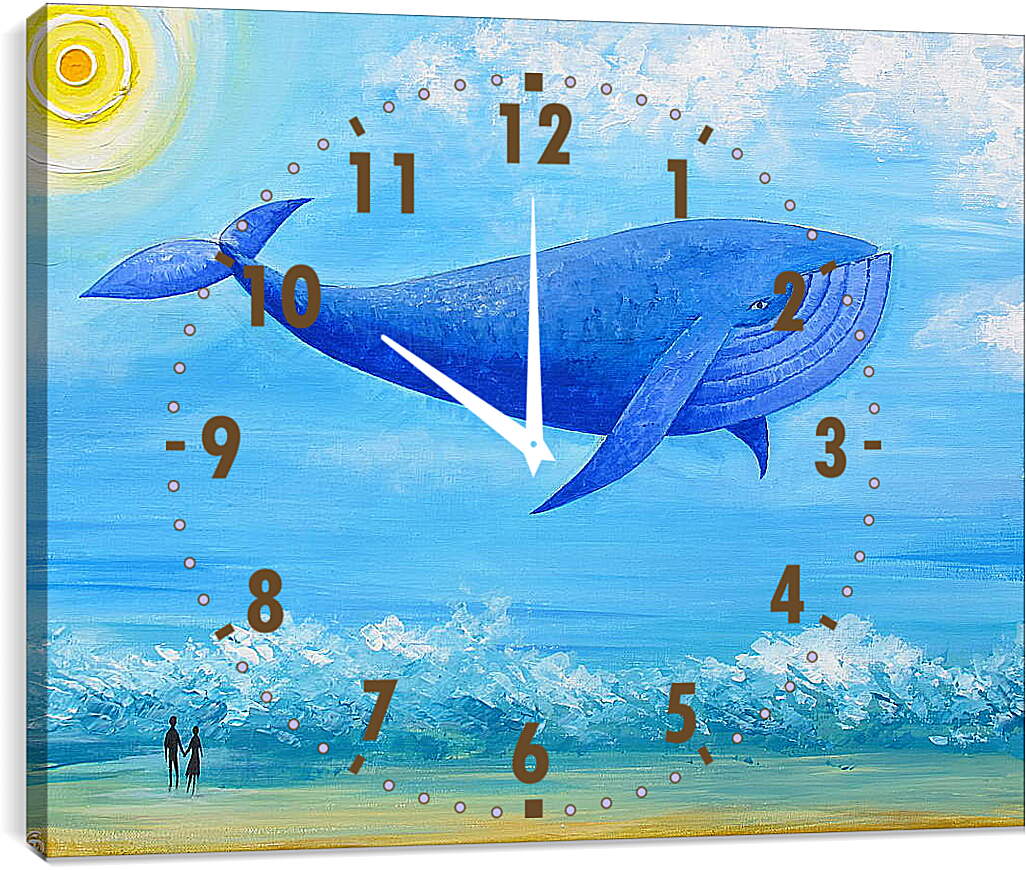 Часы картина - Синий кит мечты