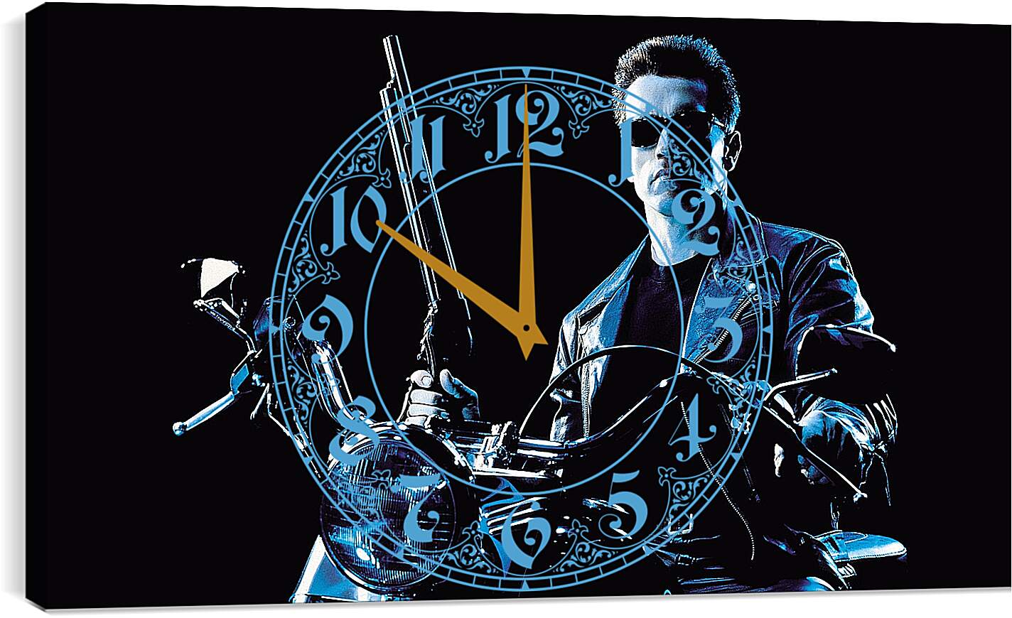 Часы картина - Арнольд Шварценеггер. Мотоцикл. Терминатор 2