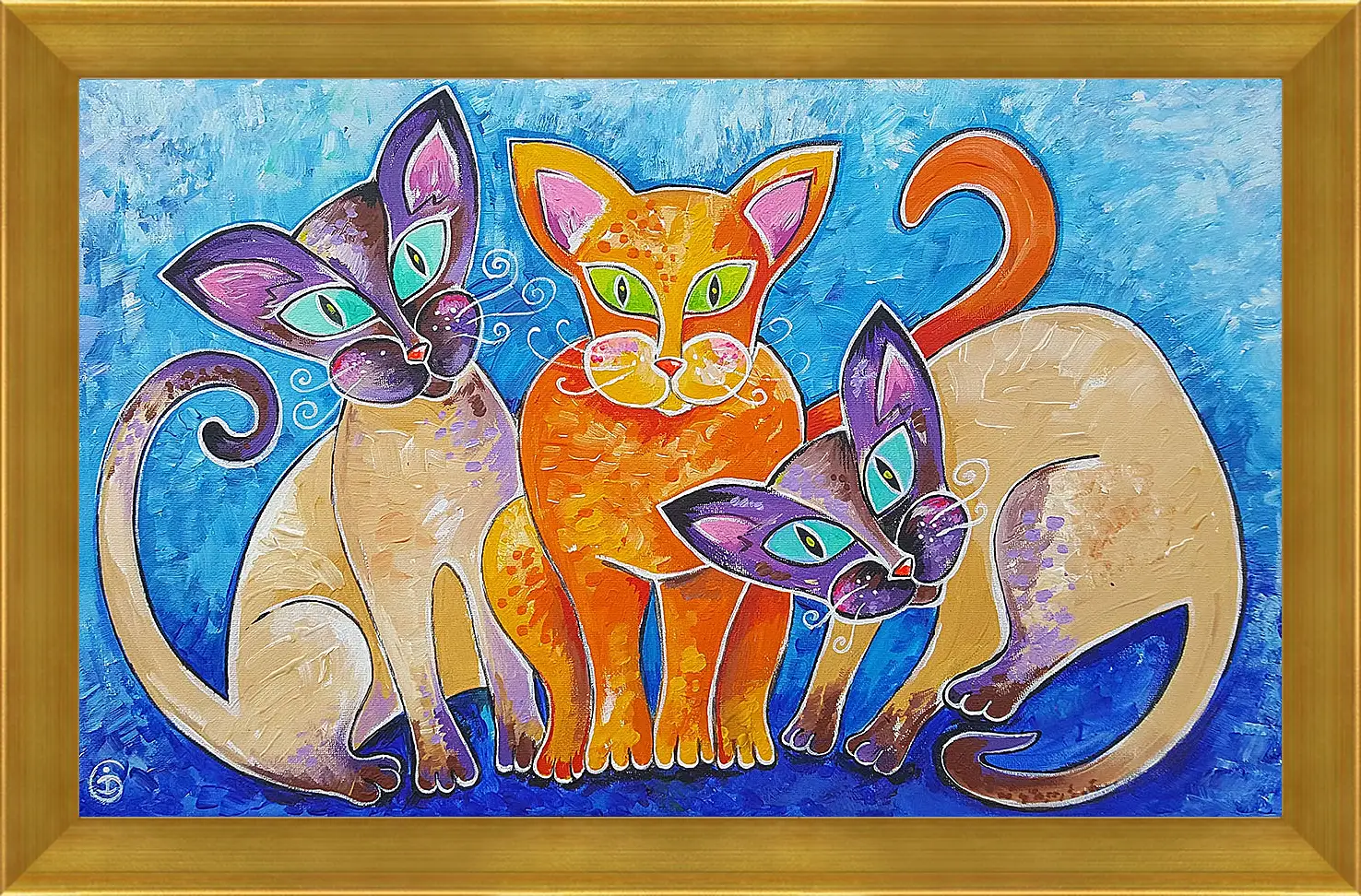 Картина в раме - Коты