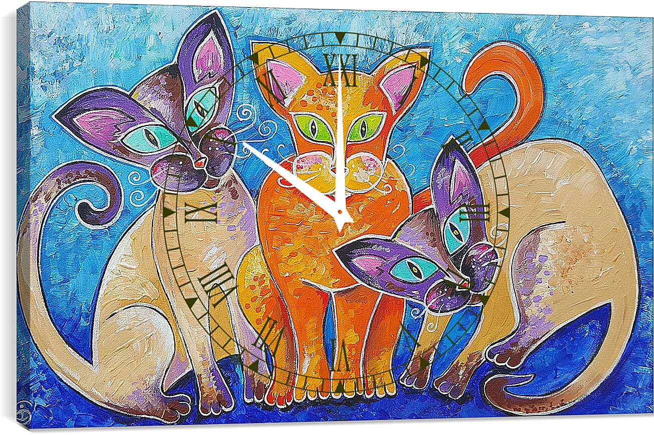 Часы картина - Коты