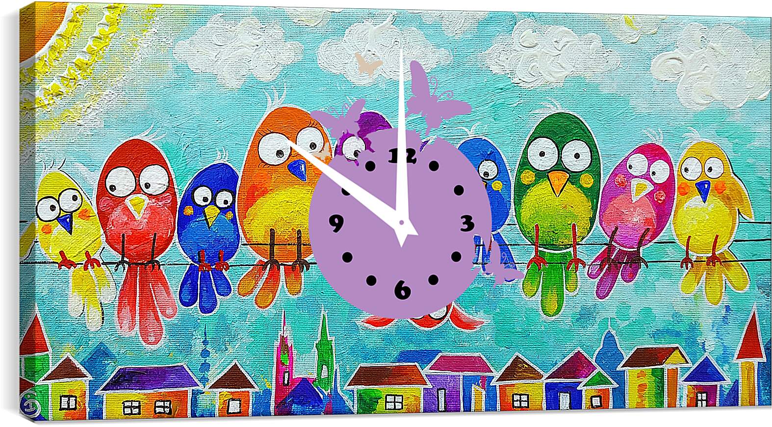 Часы картина - Птички