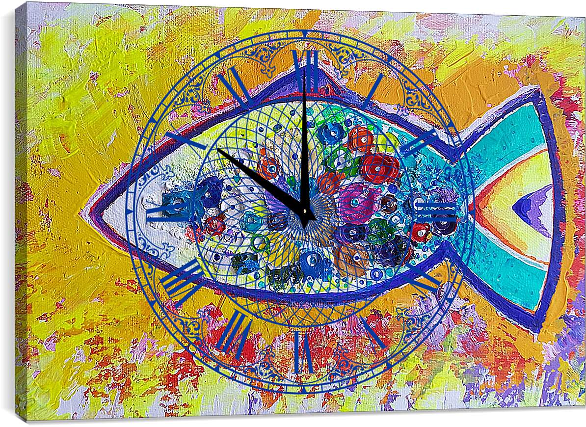 Часы картина - Рыба