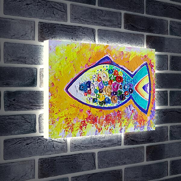 Лайтбокс световая панель - Рыба