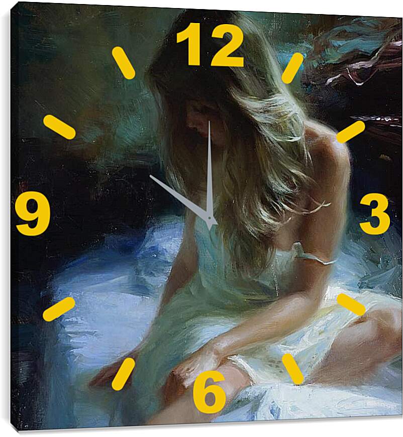 Часы картина - Девушка в кровати