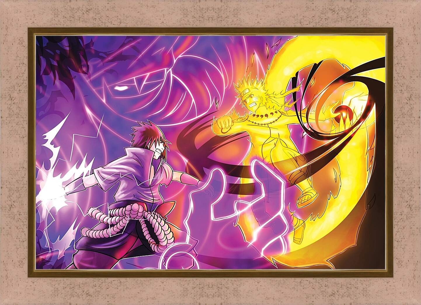 Картина в раме - Наруто и Саске сражение