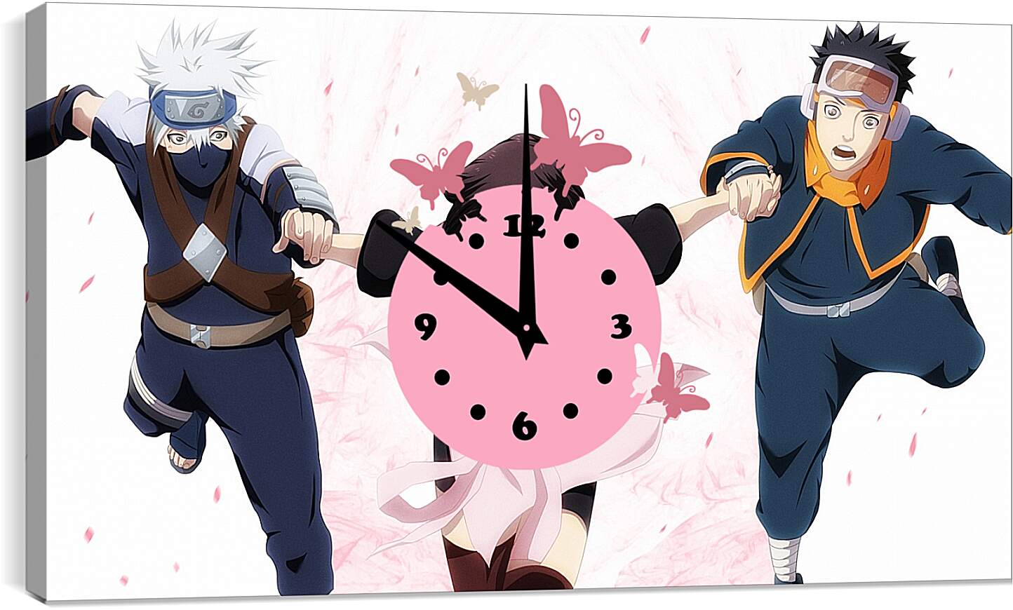 Часы картина - Обито и Рин