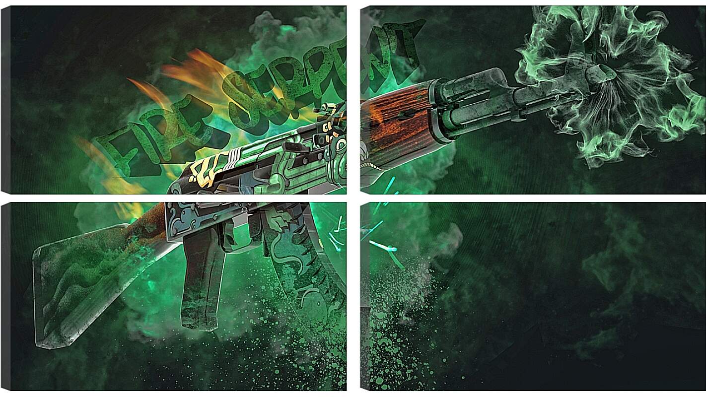 Модульная картина - АК-47 Огненный змей
