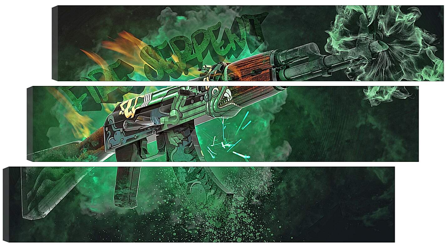 Модульная картина - АК-47 Огненный змей