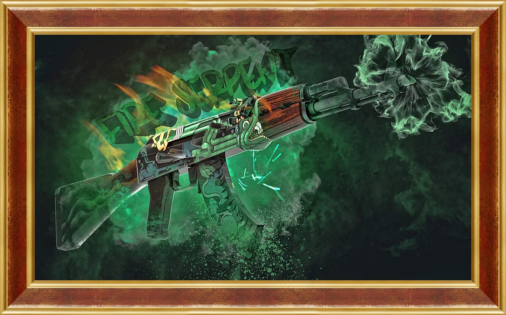 Картина в раме - АК-47 Огненный змей