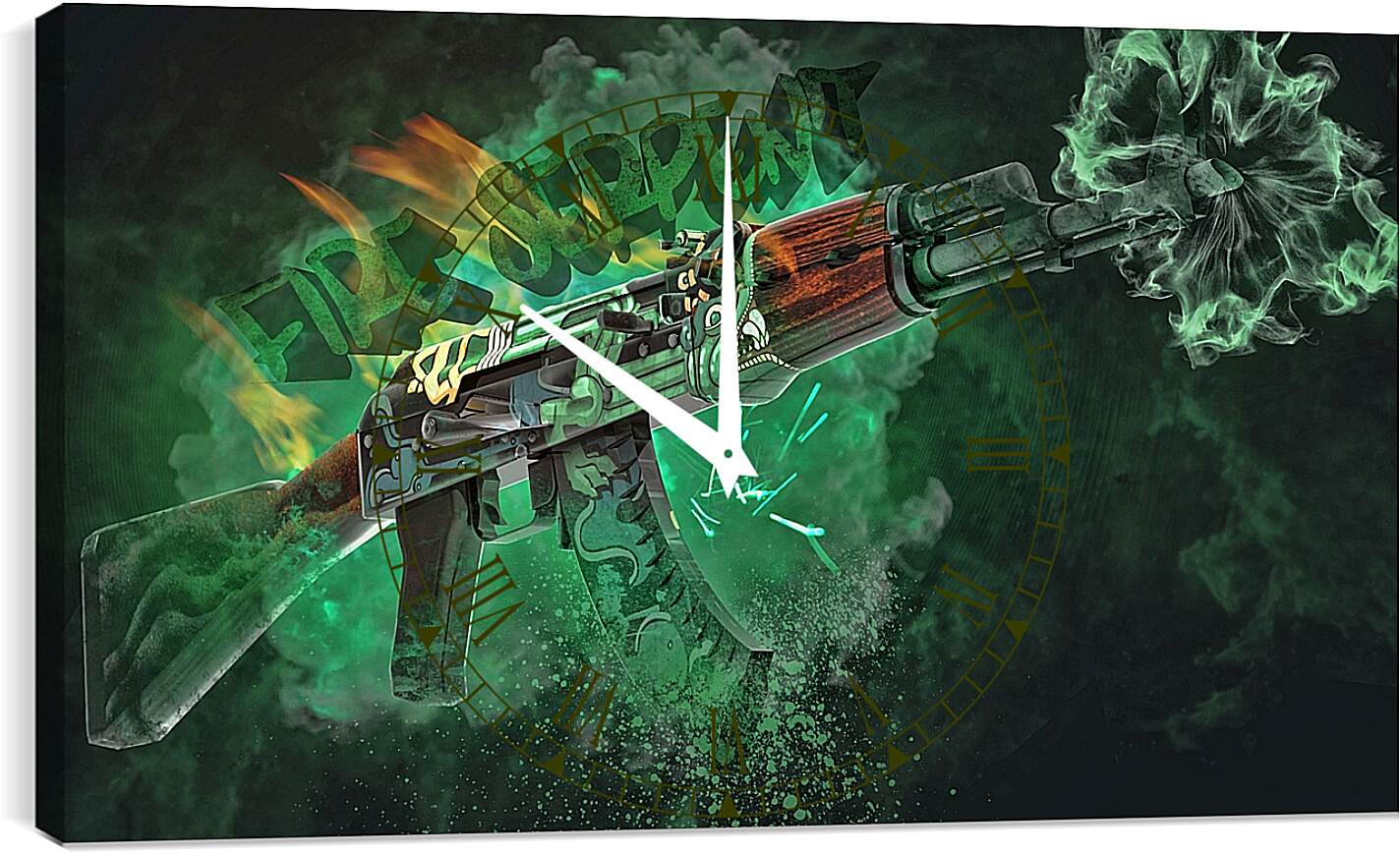 Часы картина - АК-47 Огненный змей
