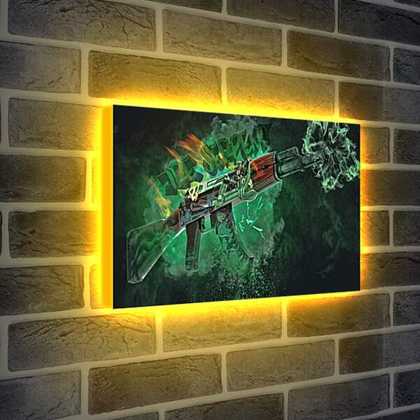 Лайтбокс световая панель - АК-47 Огненный змей
