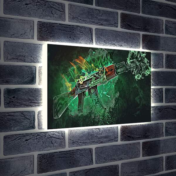 Лайтбокс световая панель - АК-47 Огненный змей
