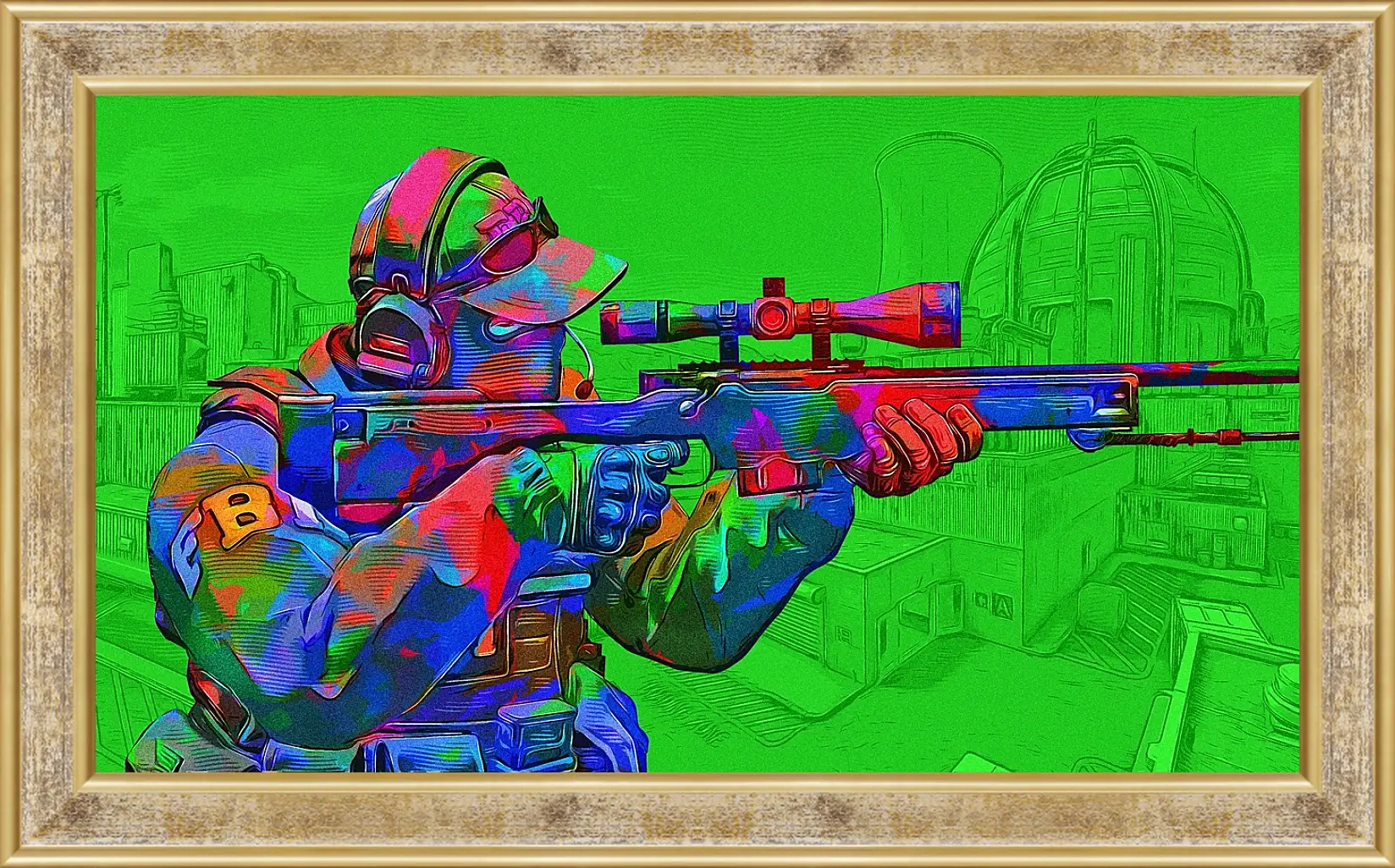 Картина в раме - CS GO Green