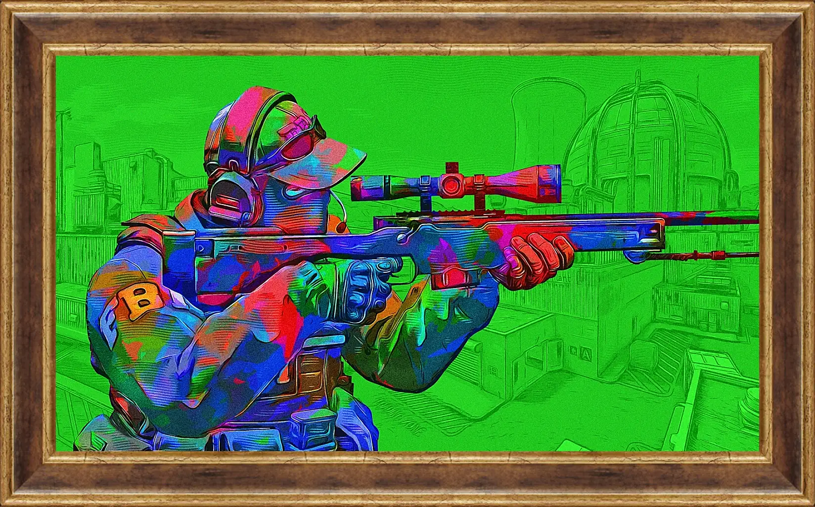 Картина в раме - CS GO Green