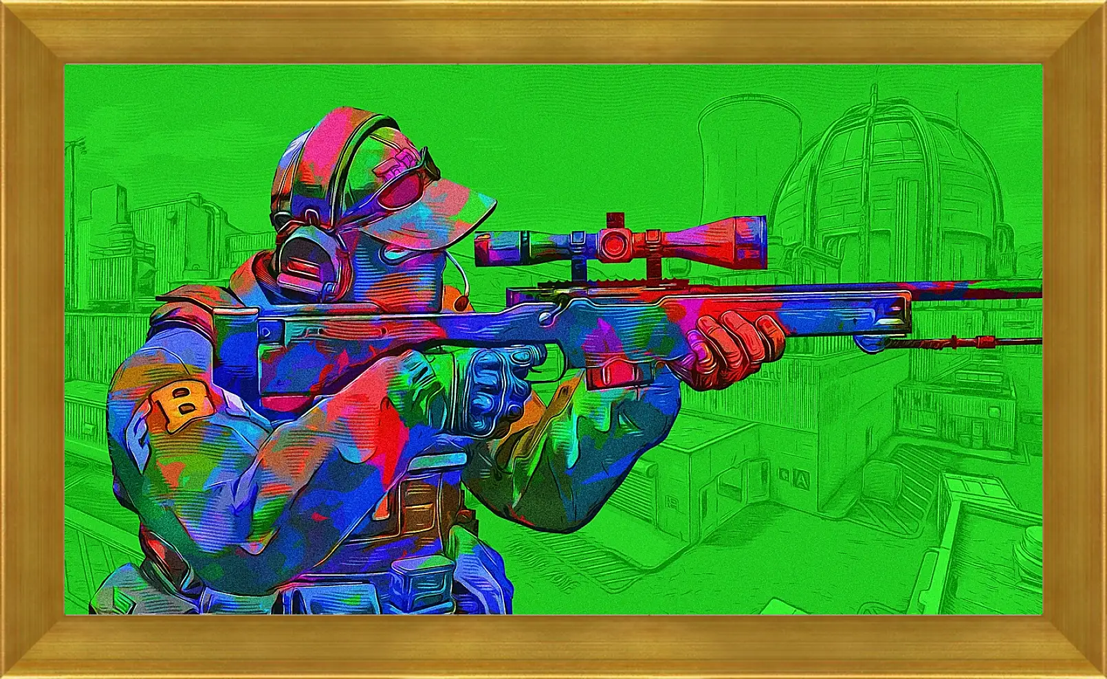 Картина в раме - CS GO Green