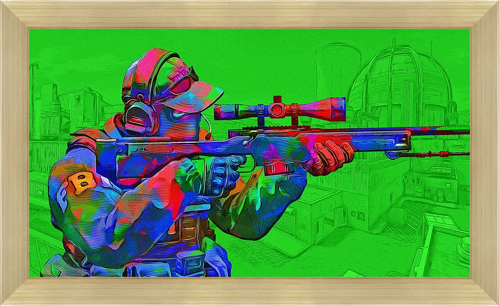 Картина в раме - CS GO Green