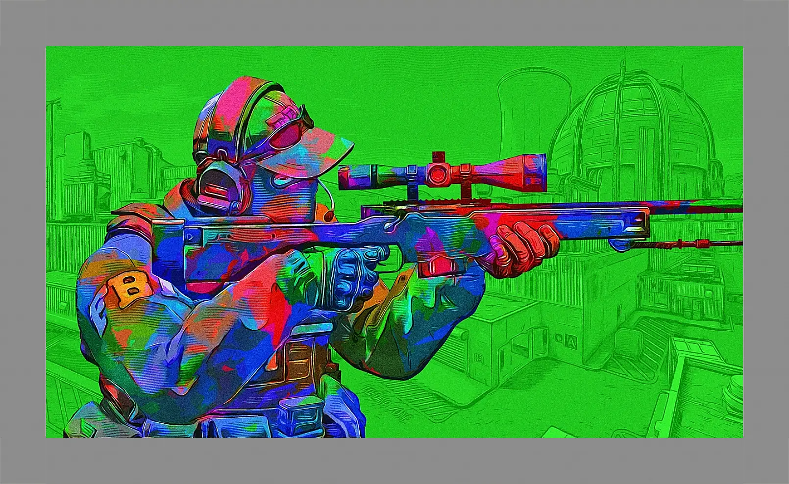 Картина в раме - CS GO Green