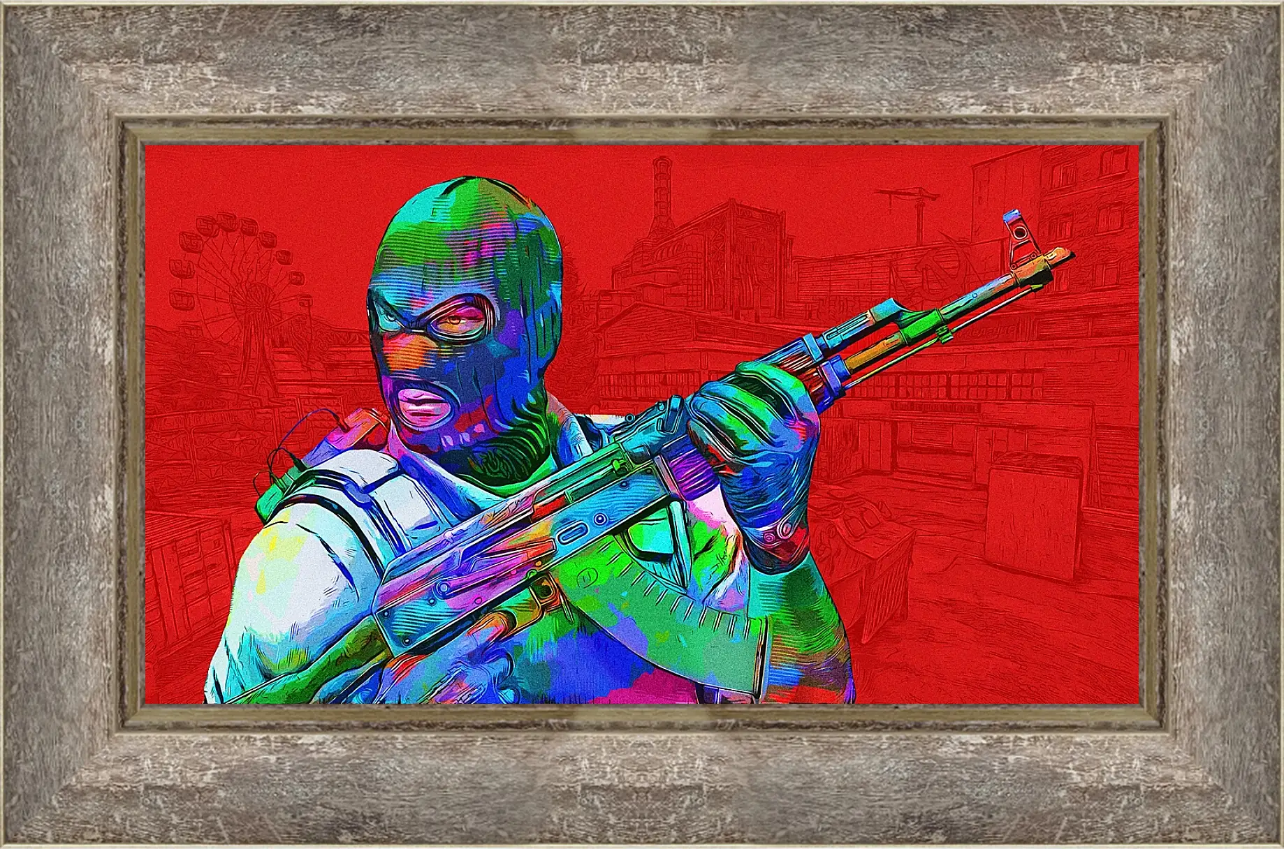 Картина в раме - CS GO Red