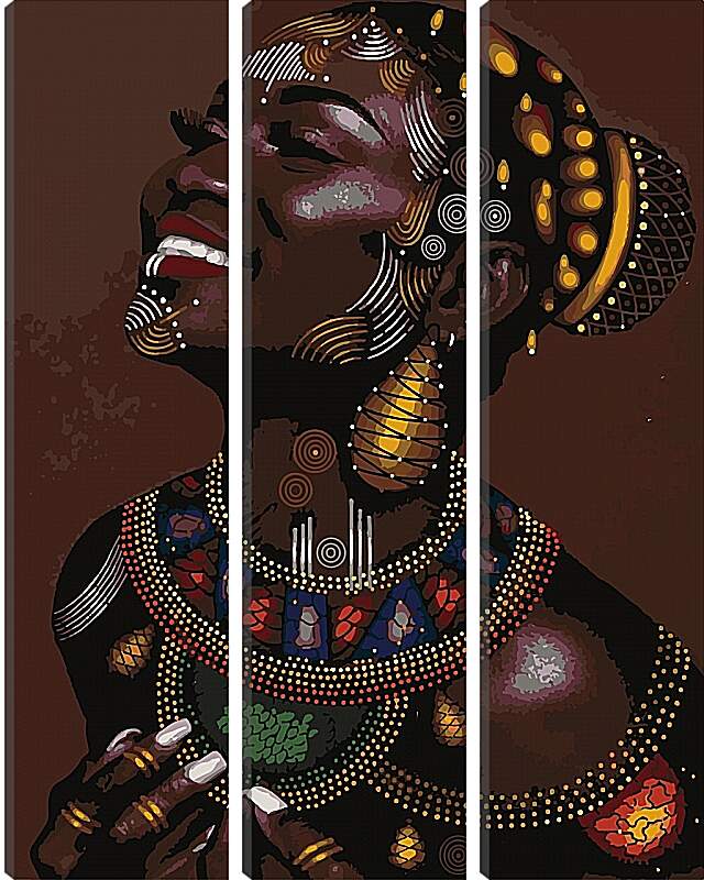 Модульная картина - Африканка