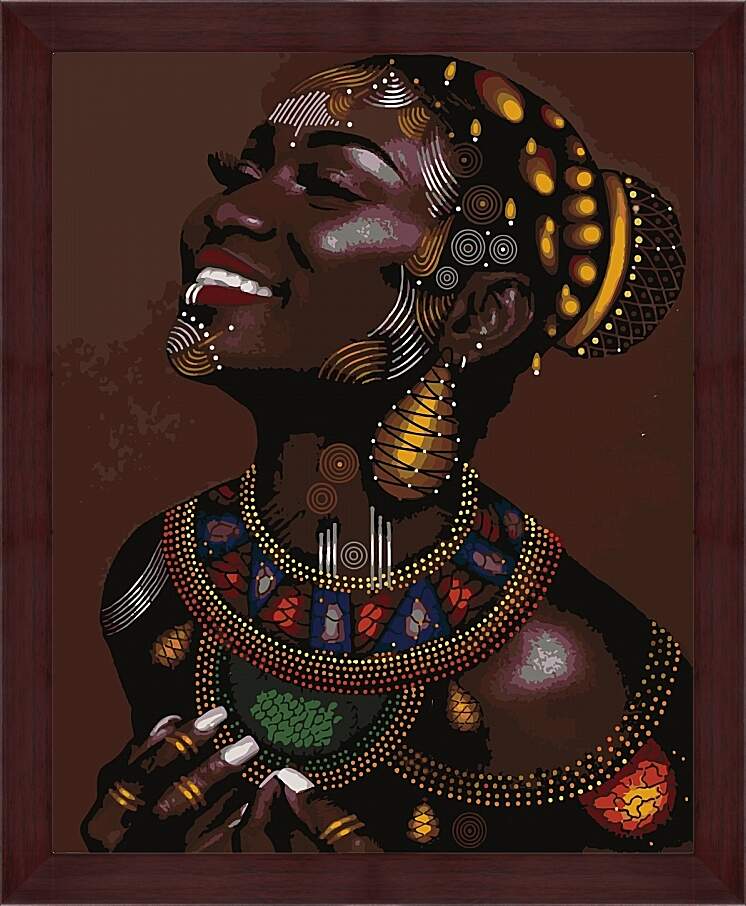 Картина в раме - Африканка